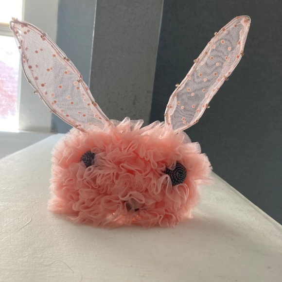 Pink Bunny Rabbit Ears Headpiece Headband Lace Beads Chiffon Ruffle main image 4